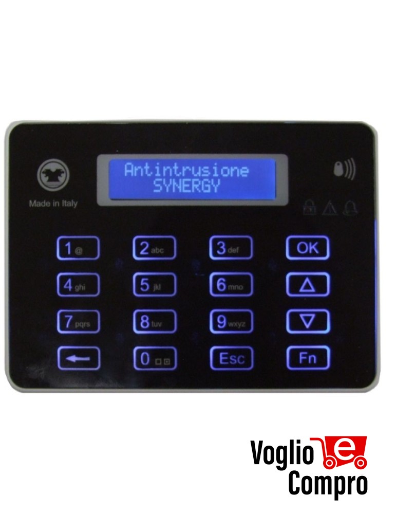 TASTIERA TOUCH NERA PER ANTIFURTO MICROVIDEO SINERGY SY-821N RFID USB