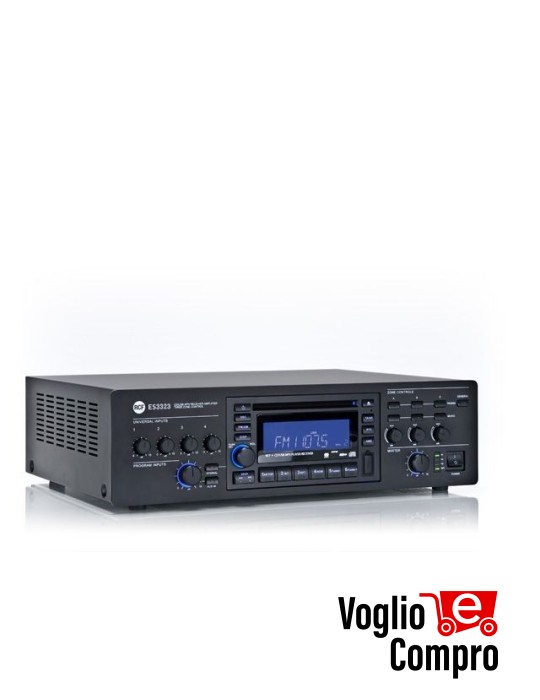 AMPLIFICATORE RCF ES3323 CON SORGENTE E SELEZIONE 3 ZONE CD USB MP3 RADIO AUX