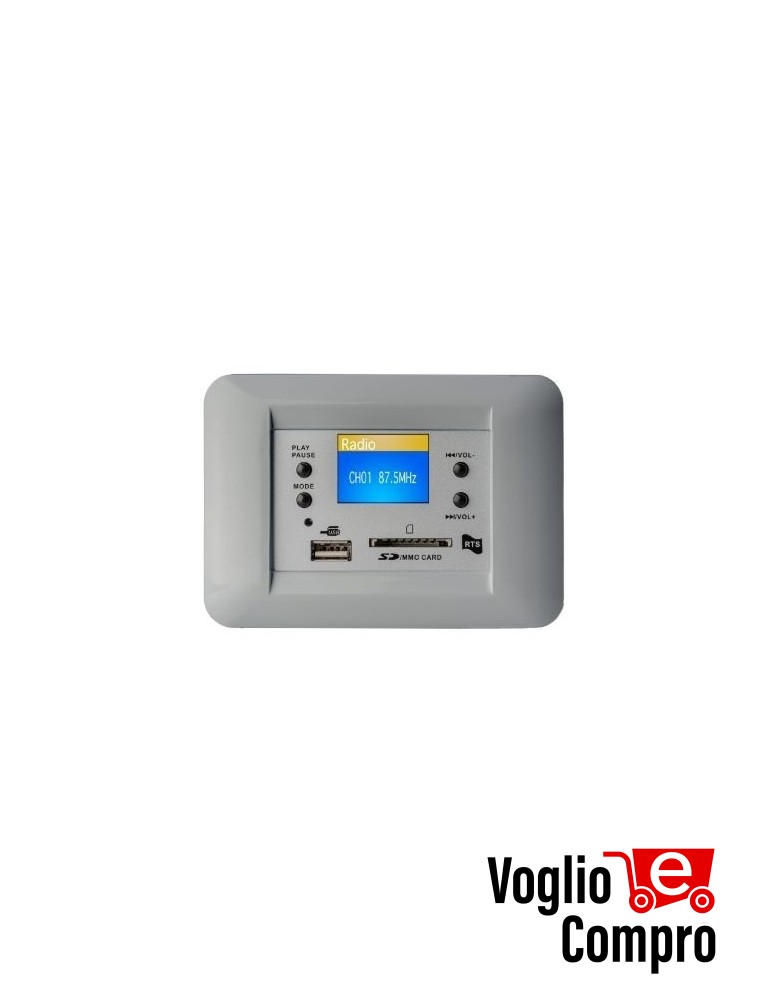 CENTRALE AUDIO RTS TS 709 S 20W MONO PER FILODIFFUSIONE DA INCASSO SILVER