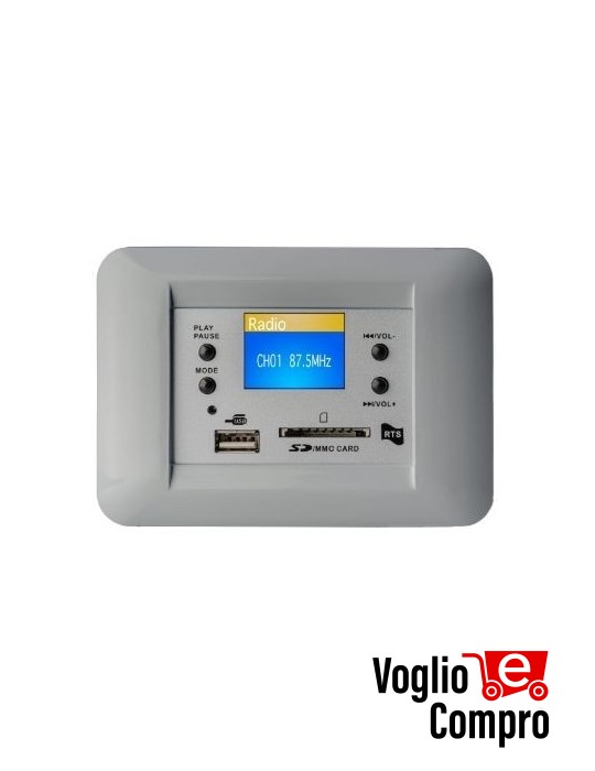 CENTRALE AUDIO RTS TS 709 S 20W MONO PER FILODIFFUSIONE DA INCASSO SILVER