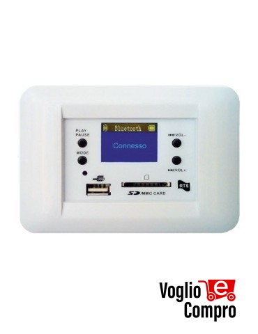 CENTRALE AUDIO RTS TS 709 B 20W MONO PER FILODIFFUSIONE DA INCASSO BIANCO