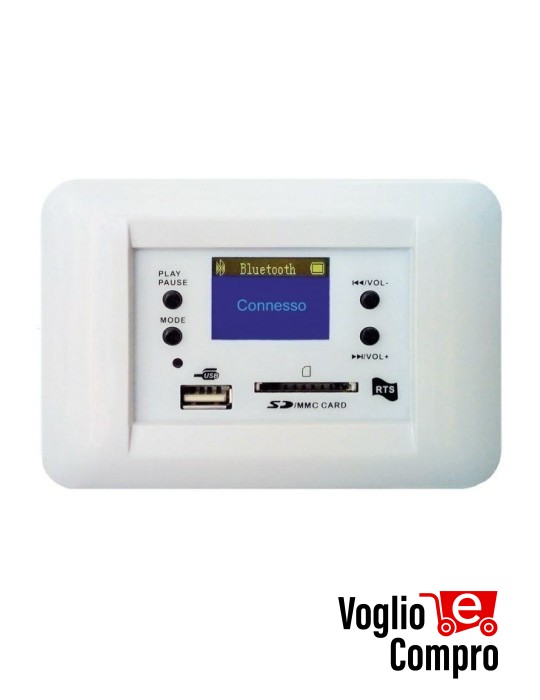 CENTRALE AUDIO RTS TS 710 B 30+30W STEREO PER FILODIFFUSIONE DA INCASSO BIANCO