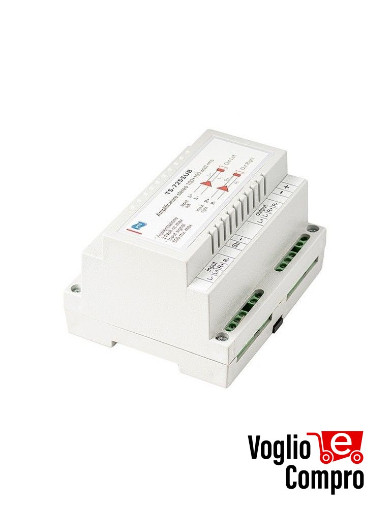 AMPLIFICATORE DIN SUBWOOFER 100 WATT TS 725 SUB collega 6 moduli Din