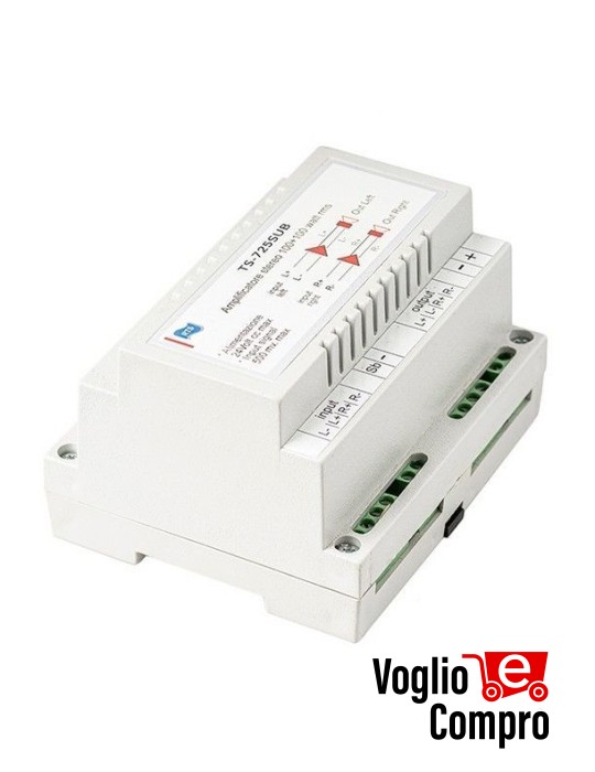 AMPLIFICATORE DIN SUBWOOFER 100 WATT TS 725 SUB collega 6 moduli Din