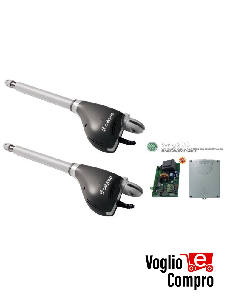 KIT 2 MOTORI V2 CALYPSO 400 230V + CENTRALE SEA PER CANCELLO AD ANTA A BATTENTE