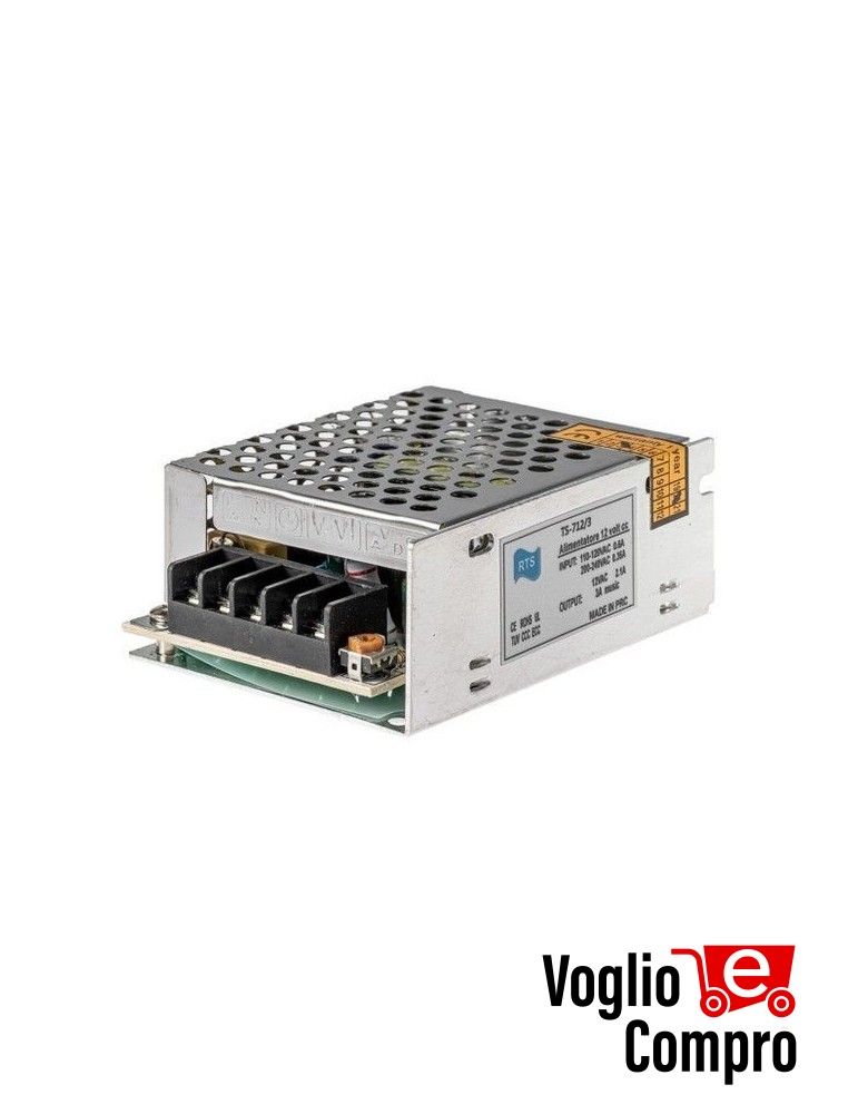 ALIMENTATORE RTS 12Vcc 3A PER CENTRALINE AUDIO E AMPLIFICATORI DEDICATI