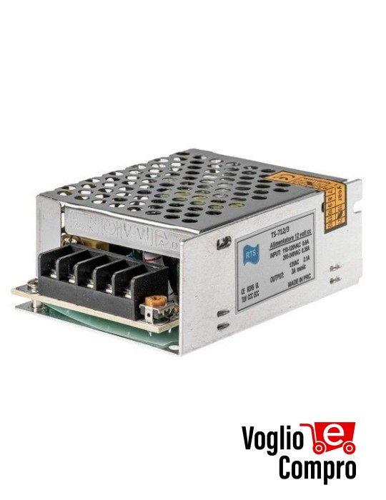 ALIMENTATORE RTS 12Vcc 3A PER CENTRALINE AUDIO E AMPLIFICATORI DEDICATI