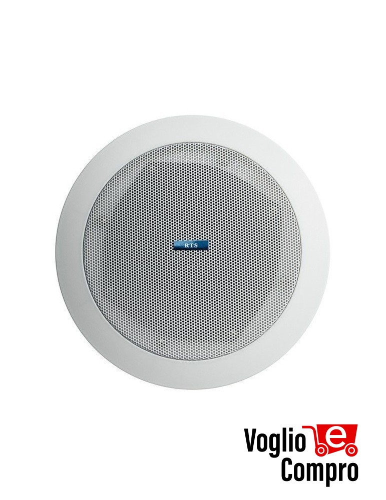 DIFFUSORE ROTONDO CONTROSOFFITTA RTS 30W 2 VIE 8 Ohm D. FORO 180mm COLORE BIANCO