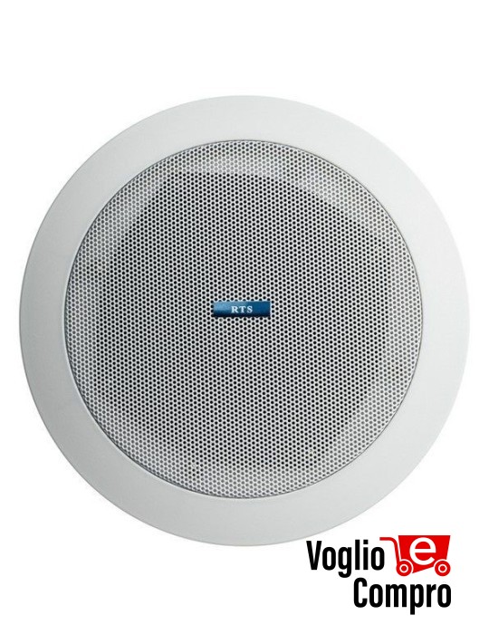 DIFFUSORE ROTONDO CONTROSOFFITTA RTS 30W 2 VIE 8 Ohm D. FORO 180mm COLORE BIANCO