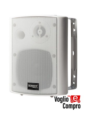 DIFFUSORE CASSA ACUSTICA DA PARETE RTS 30W 2 VIE 8 Ohm COMPLETO DI STAFFA BIANCO
