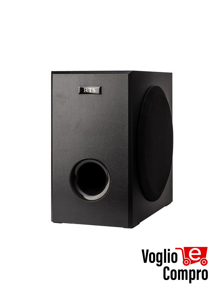 SUBWOOFER ATTIVO AMPLIFICATO RTS 100W RMS 220Vca COLORE NERO