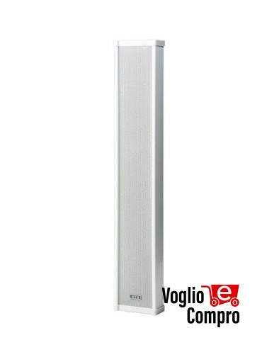 DIFFUSORE A COLONNINA RTS 50W RMS 100V CON STAFFA DA PARETE COLORE BIANCO AVORIO