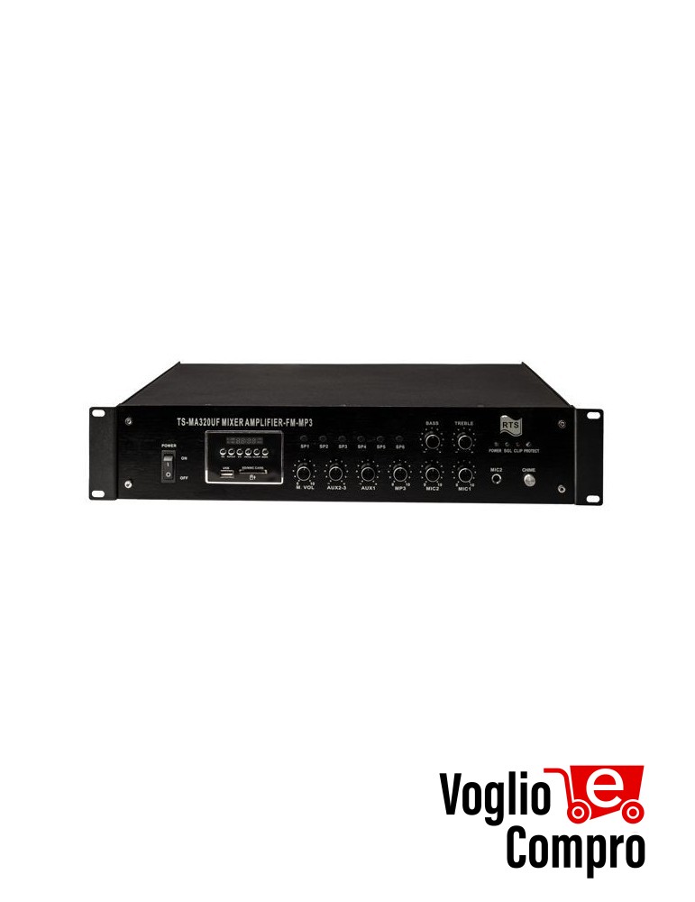 CENTRALE AMPLIFICAZIONE MIXER RTS FM/USB/SDHC 340W 6 ZONE 6 INGRESSI VOL DIPENDENTI