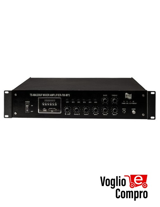 CENTRALE AMPLIFICAZIONE MIXER RTS FM/USB/SDHC 340W 6 ZONE 6 INGRESSI VOL DIPENDENTI