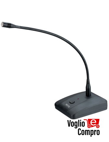 BASE MICROFONICA RTS 1 TASTO SERIE FAST CAPSULA ELECTRET A COLLO DI CIGNO