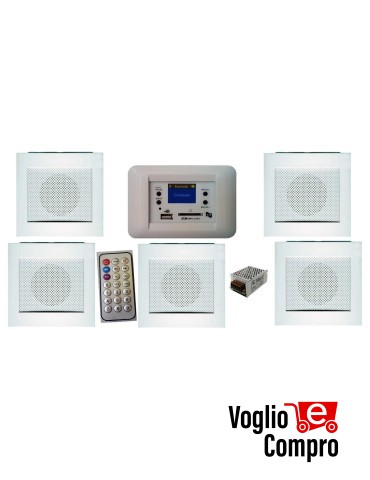 KIT RTS PER FILODIFFUSIONE MY HOUSE DA INCASSO CENTRALE AUDIO 20W - 5 DIFFUSORI