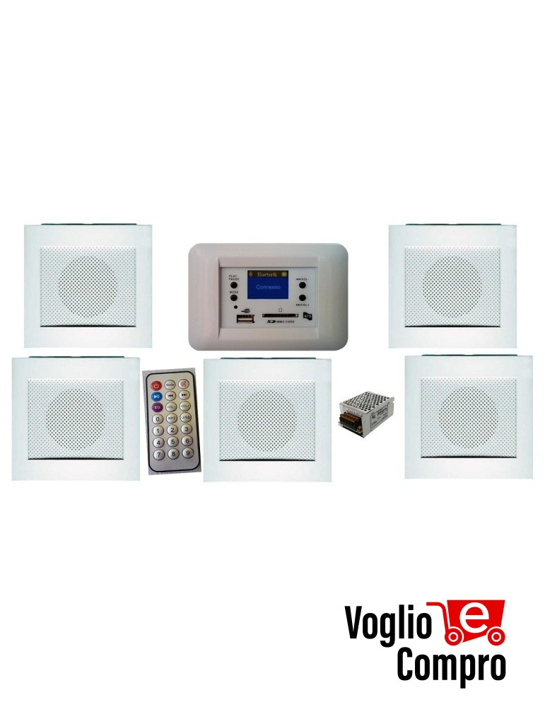 KIT RTS PER FILODIFFUSIONE MY HOUSE DA INCASSO CENTRALE AUDIO 20W - 5 DIFFUSORI