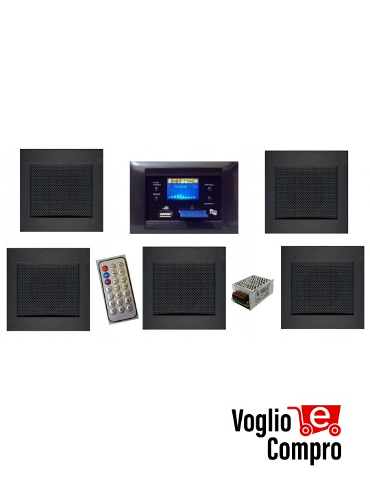 KIT RTS PER FILODIFFUSIONE MY HOUSE DA INCASSO CENTRALE AUDIO 20W - 5 DIFFUSORI