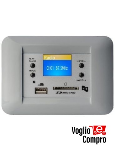 CENTRALE AUDIO RTS TS 711 S 50+50W STEREO PER FILODIFFUSIONE DA INCASSO SILVER