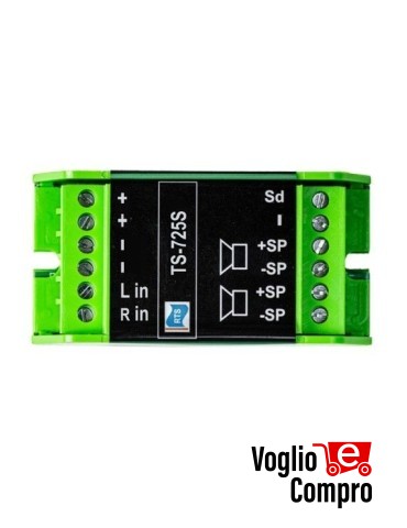 AMPLIFICATORE STEREO DA INCASSO 50+50W RTS TS 725 S PER 14+14 diffusori 23W