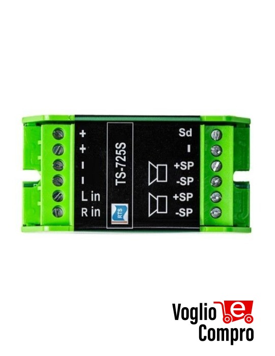 AMPLIFICATORE STEREO DA INCASSO 50+50W RTS TS 725 S PER 14+14 diffusori 23W