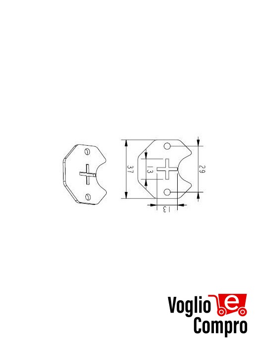 163412 STAFFA DA PARETE MOTORIDUTTORI TUBOLARI DIAMETRO 35mm