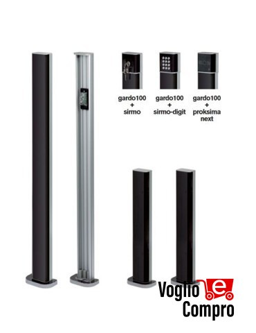 COPPIA COLONNINA  100cm V2 GARDO TOWER 100 IN ALLUMINIO PER FOTOCELLULE ED ACCESSORI