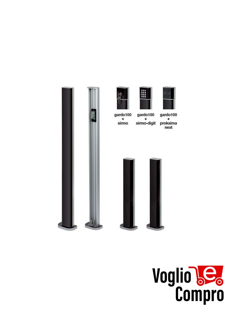 COPPIA COLONNINA  100cm V2 GARDO TOWER 100 IN ALLUMINIO PER FOTOCELLULE ED ACCESSORI