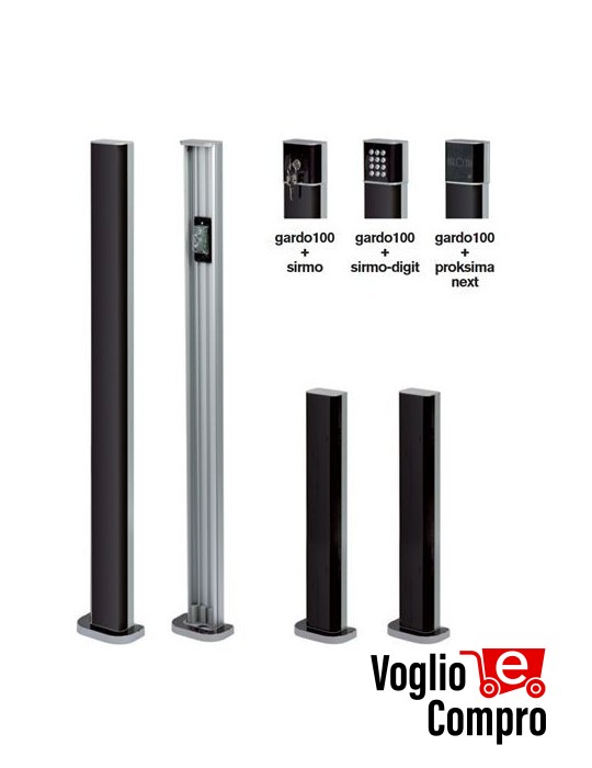 COPPIA COLONNINA  100cm V2 GARDO TOWER 100 IN ALLUMINIO PER FOTOCELLULE ED ACCESSORI
