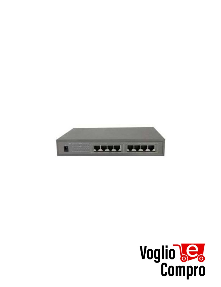 SWITCH POE 8 PORTE DA 1 Gigabit PORTATA 100 Mt 25 W PER OGNI PORTA