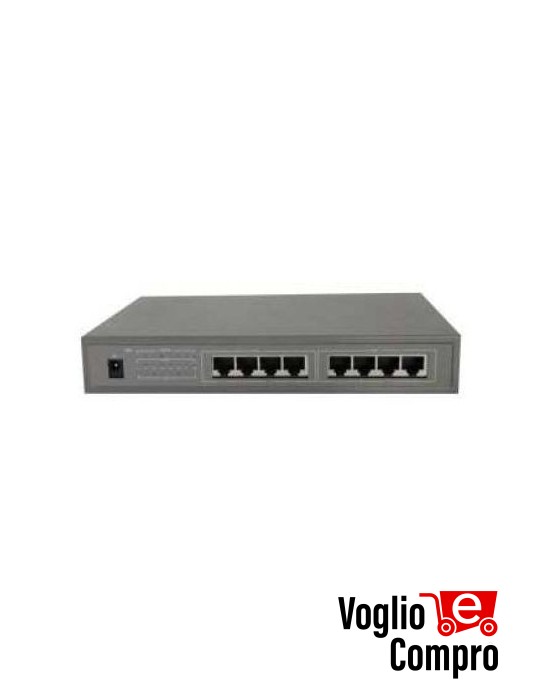 SWITCH POE 8 PORTE DA 1 Gigabit PORTATA 100 Mt 25 W PER OGNI PORTA