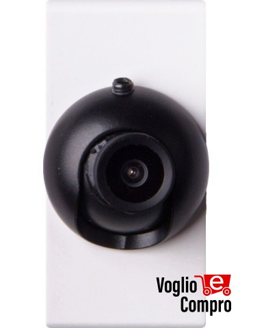 TELECAMERA ORIENTABILE 360 A COLORI FRUTTO DA INCASSO BIANCO PER VIMAR PLANA