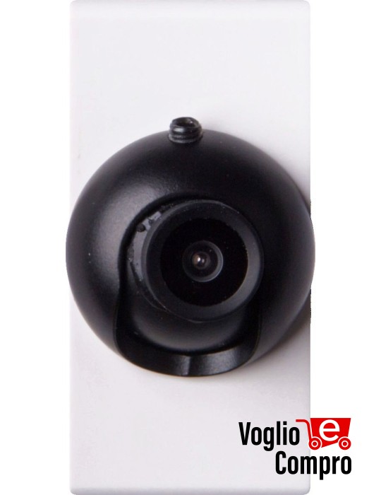 TELECAMERA ORIENTABILE 360 A COLORI FRUTTO DA INCASSO BIANCO PER VIMAR PLANA