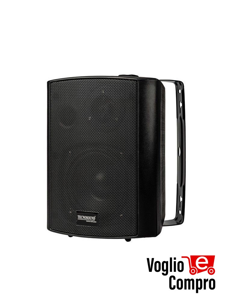 DIFFUSORE CASSA ACUSTICA DA PARETE RTS 30W 2 VIE 8 Ohm COMPLETO DI STAFFA NERO