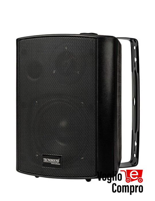 DIFFUSORE CASSA ACUSTICA DA PARETE RTS 30W 2 VIE 8 Ohm COMPLETO DI STAFFA NERO