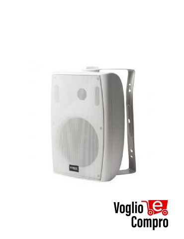 DIFFUSORE CASSA ACUSTICA DA PARETE RTS 50W 2 VIE 8 Ohm COMPLETO DI STAFFA BIANCO