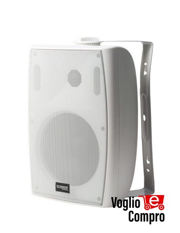 DIFFUSORE CASSA ACUSTICA DA PARETE RTS 50W 2 VIE 8 Ohm COMPLETO DI STAFFA BIANCO