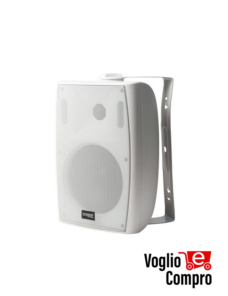 DIFFUSORE CASSA ACUSTICA DA PARETE RTS 50W 2 VIE 8 Ohm COMPLETO DI STAFFA BIANCO