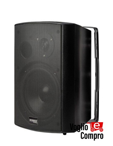 DIFFUSORE CASSA ACUSTICA DA PARETE RTS 50W 2 VIE 8 Ohm COMPLETO DI STAFFA NERO