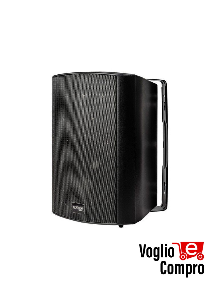 DIFFUSORE CASSA ACUSTICA DA PARETE RTS 50W 2 VIE 8 Ohm COMPLETO DI STAFFA NERO