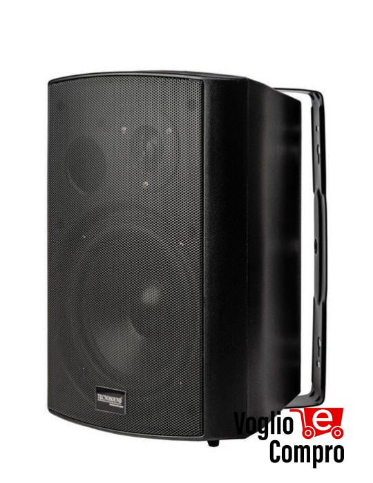 DIFFUSORE CASSA ACUSTICA DA PARETE RTS 50W 2 VIE 8 Ohm COMPLETO DI STAFFA NERO