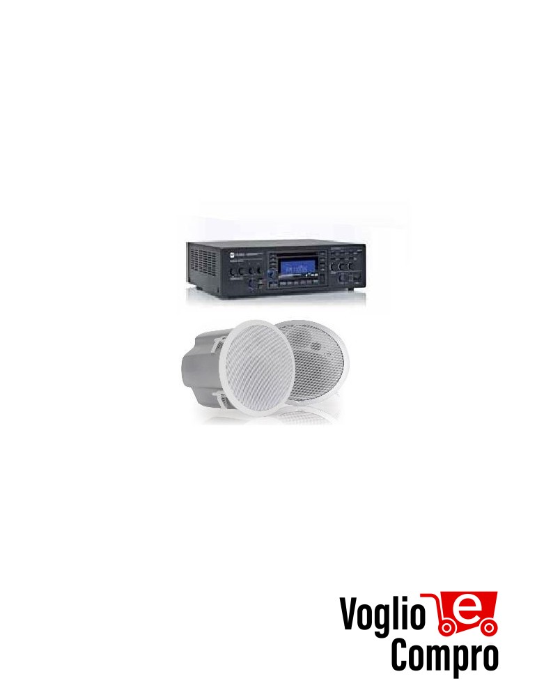 KIT FILODIFFUSIONE SINTOAMPLIFICATORE MIXER RCF + 11 CASSE DUE VIE CONTROSOFFITTO