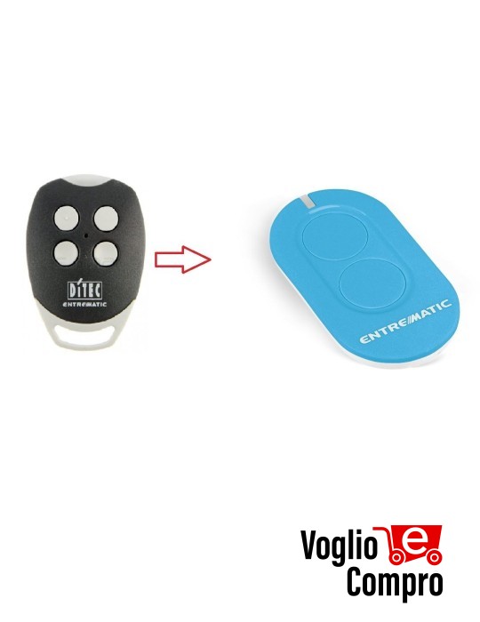RADIOCOMANDO ORIGINALE DITEC ZEN2B SOSTITUTIVO GOL4 ROLLING CODE 433,92 Mhz