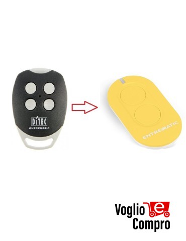 RADIOCOMANDO ORIGINALE DITEC ZEN2Y SOSTITUTIVO GOL4 ROLLING CODE 433,92 Mhz