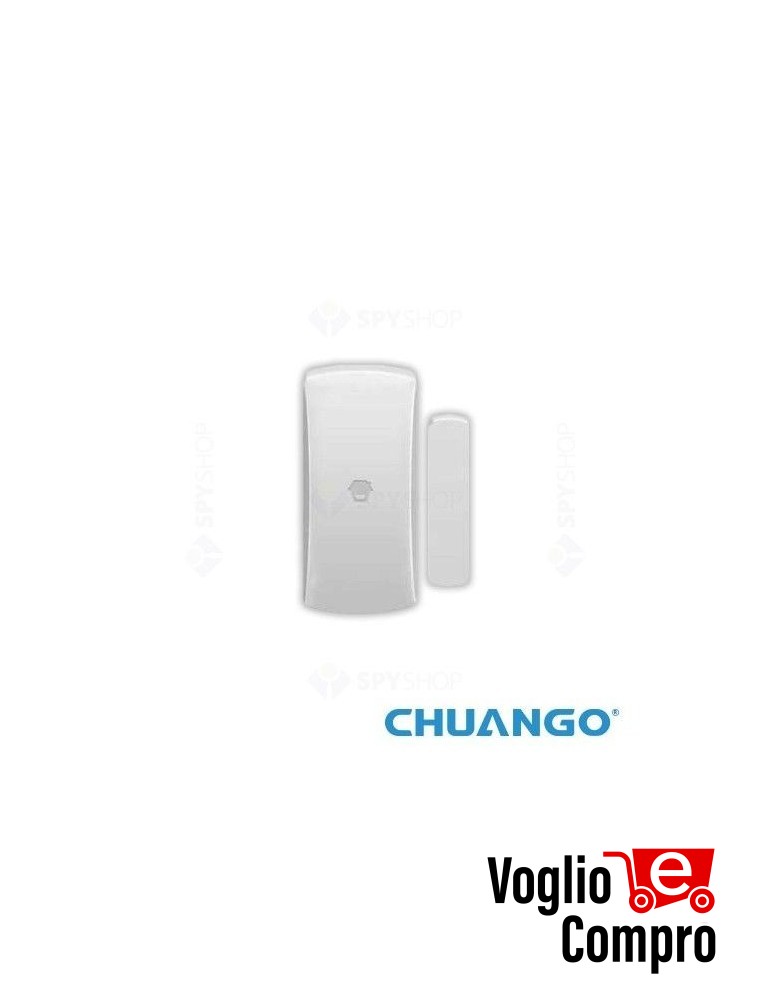 CONTATTO MAGNETICO VIA RADIO PORTE E FINESTRE WIRELESS ALLARME CHUANGO DWC 102 ANTIFURTO SENZA FILI