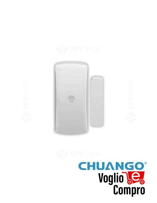 CONTATTO MAGNETICO VIA RADIO PORTE E FINESTRE WIRELESS ALLARME CHUANGO DWC 102 ANTIFURTO SENZA FILI