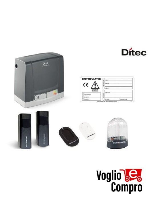 KIT MOTORE DITEC NEOS DIT400NESL PER CANCELLO SCORREVOLE FINO 400 KG SERVIZIO INTENSO