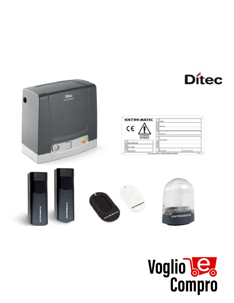 KIT MOTORE DITEC NEOS DIT400NESLP PER CANCELLO SCORREVOLE FINO 400 KG SERVIZIO INTENSO