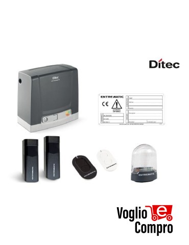 KIT MOTORE DITEC NEOS DIT600NESL PER CANCELLO SCORREVOLE FINO 600 KG SERVIZIO INTENSO