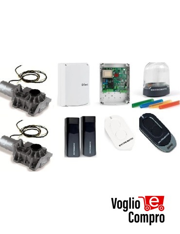 KIT 230V DITEC DITCB230PL CUBIC PER CANCELLO 2 ANTE BATTENTI RADIO 433Mhz